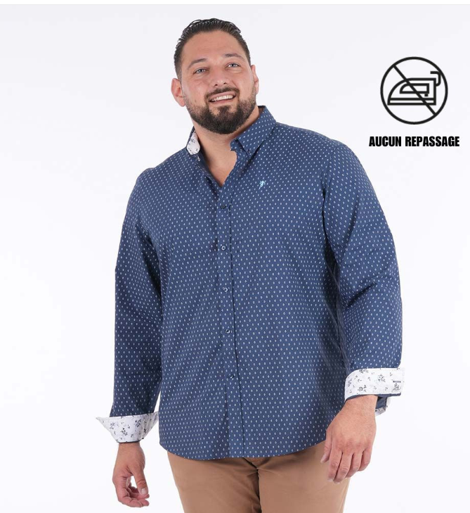 Chemise bleu no-iron à manches longues Ruckfield Ligne City