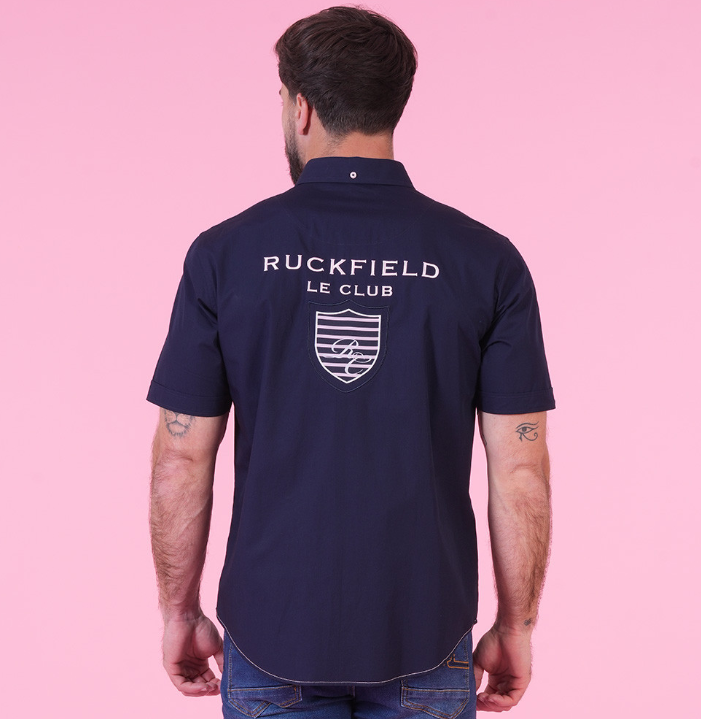 Chemise manches courtes Ruckfield, bleu marine, Collection Le Club