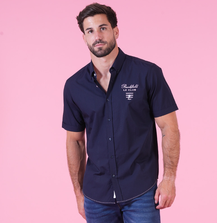 Chemise manches courtes Ruckfield, bleu marine, Collection Le Club