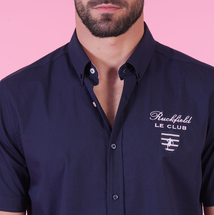Chemise manches courtes Ruckfield, bleu marine, Collection Le Club