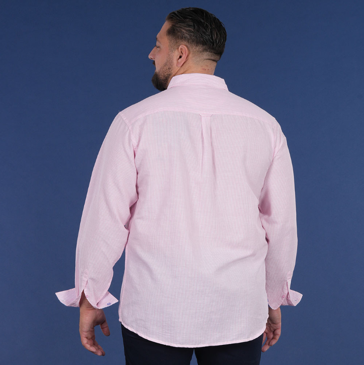 Chemise manches longues Ruckfield, Rose et blanches à rayures