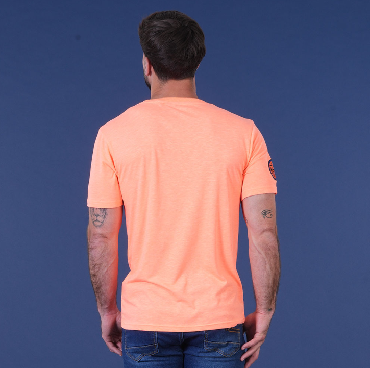 T-shirt manches courtes, Ruckfield, orange vif, collection Maori