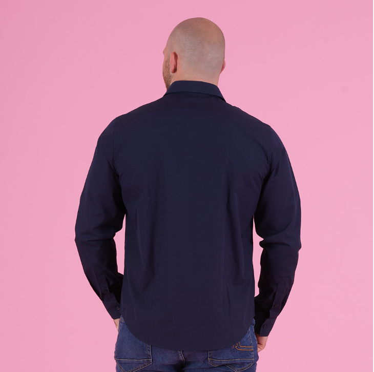 Chemise no-iron à manches longues Ruckfield essentiel bleu marine
