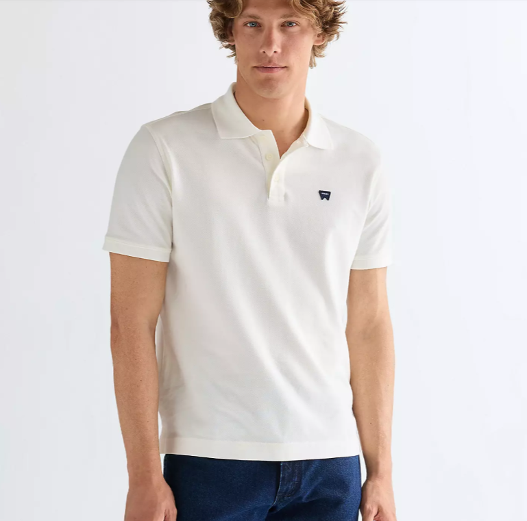 Polo manches courtes Wrangler, blanc cassé