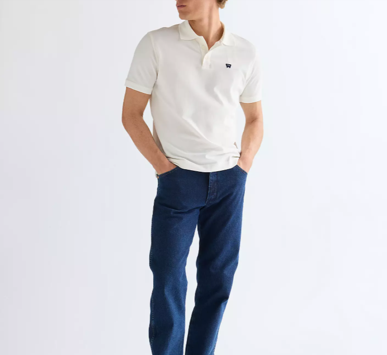 Polo manches courtes Wrangler, blanc cassé