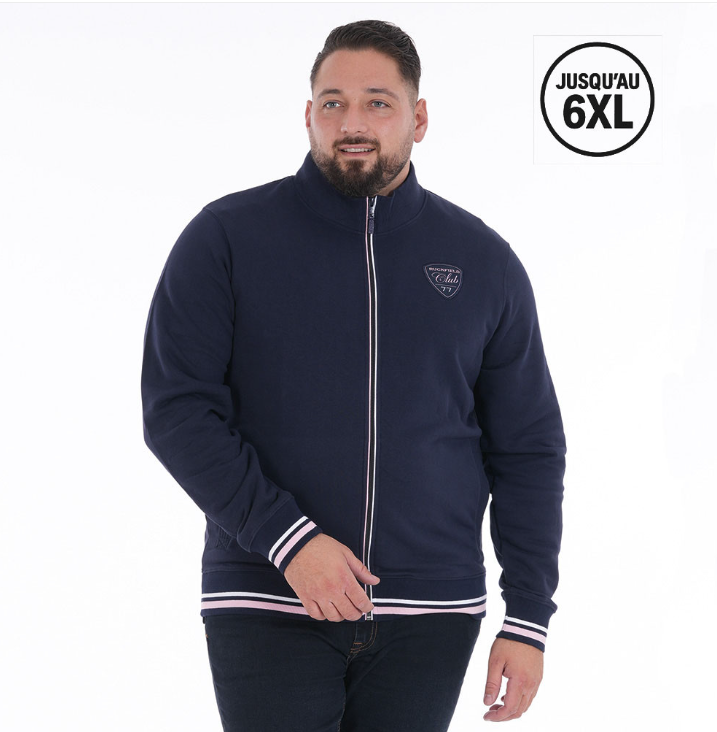 Sweat zippé bleu marine Ruckfield Le Club