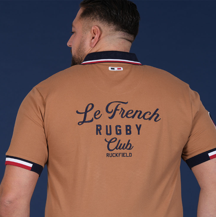 Polo à manches courtes beige foncé Ruckfield French Rugby Club