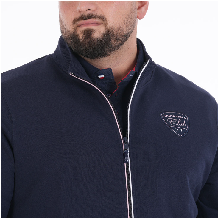 Sweat zippé bleu marine Ruckfield Le Club