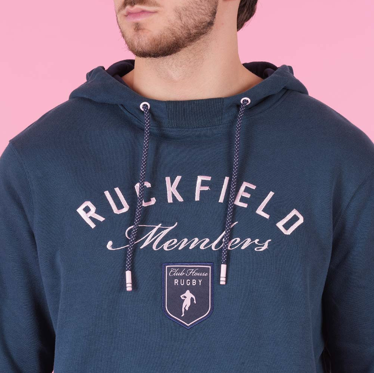 Sweat à capuche "pétrole" Ruckfield Members Club House