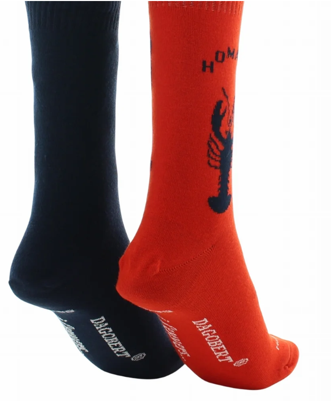 Chaussettes Dagobert, Réversible, Homard