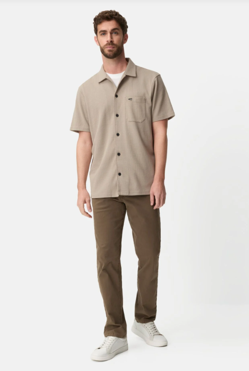 Chemise Camel Active, manches courtes, beige