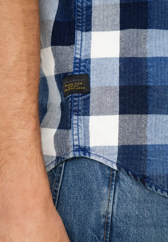 Chemise manches courtes Camel Active, carreaux bleu
