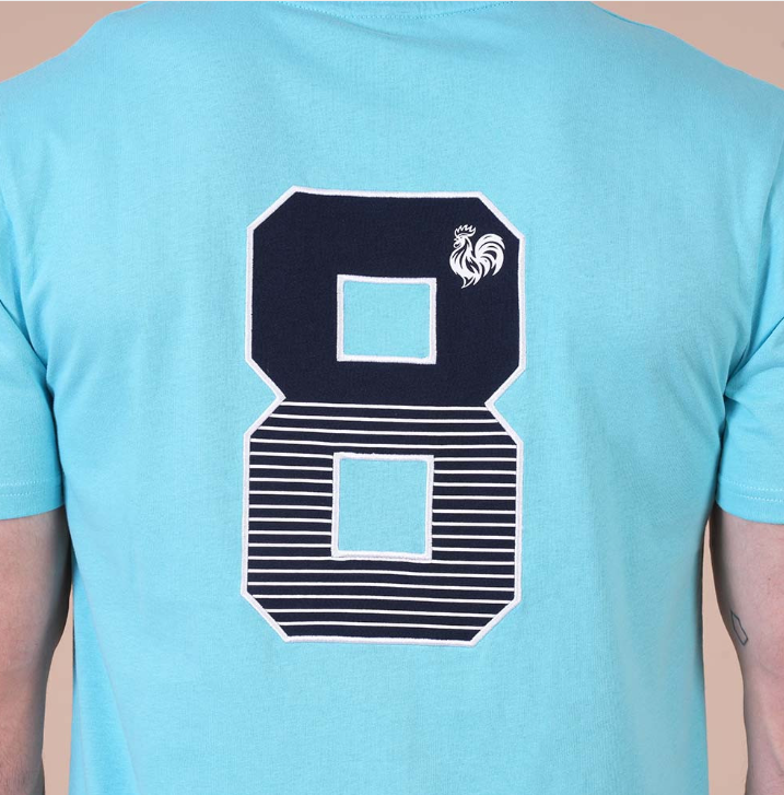 T-shirt à manches courtes Ruckfield French rugby club bleu turquoise