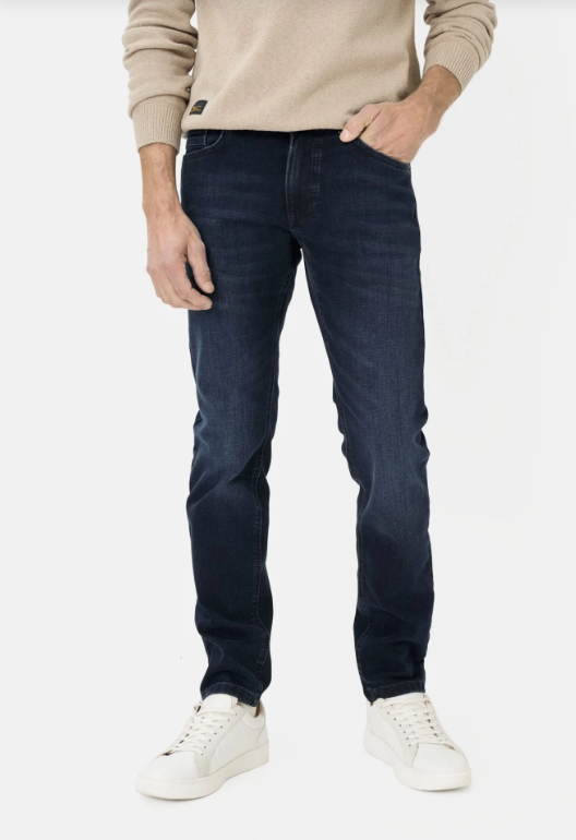 Jean Camel Active slim à 5 poches, bleu foncé