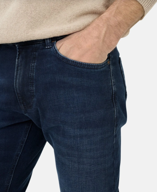 Jean Camel Active slim à 5 poches, bleu foncé