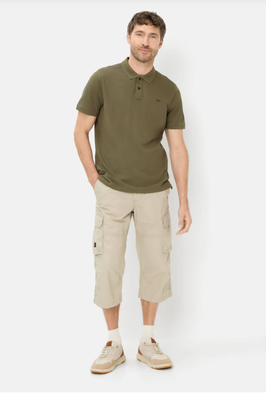 Polo manches courtes Kaki Camel Active